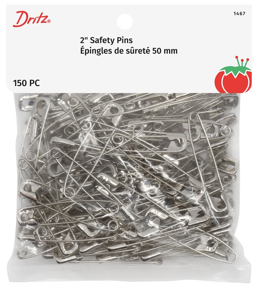 slide 2 of 3, Dritz® Nickel Safety Pins - 2", 150 ct