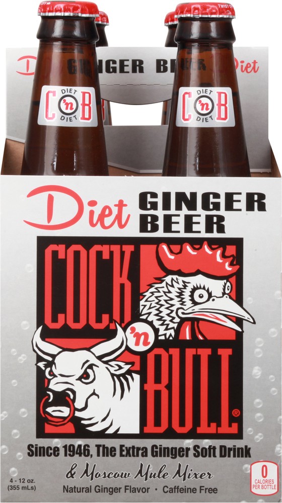slide 1 of 1, Cock'n Bull Diet Ginger Beer, 48 oz, 4 ct; 12 oz