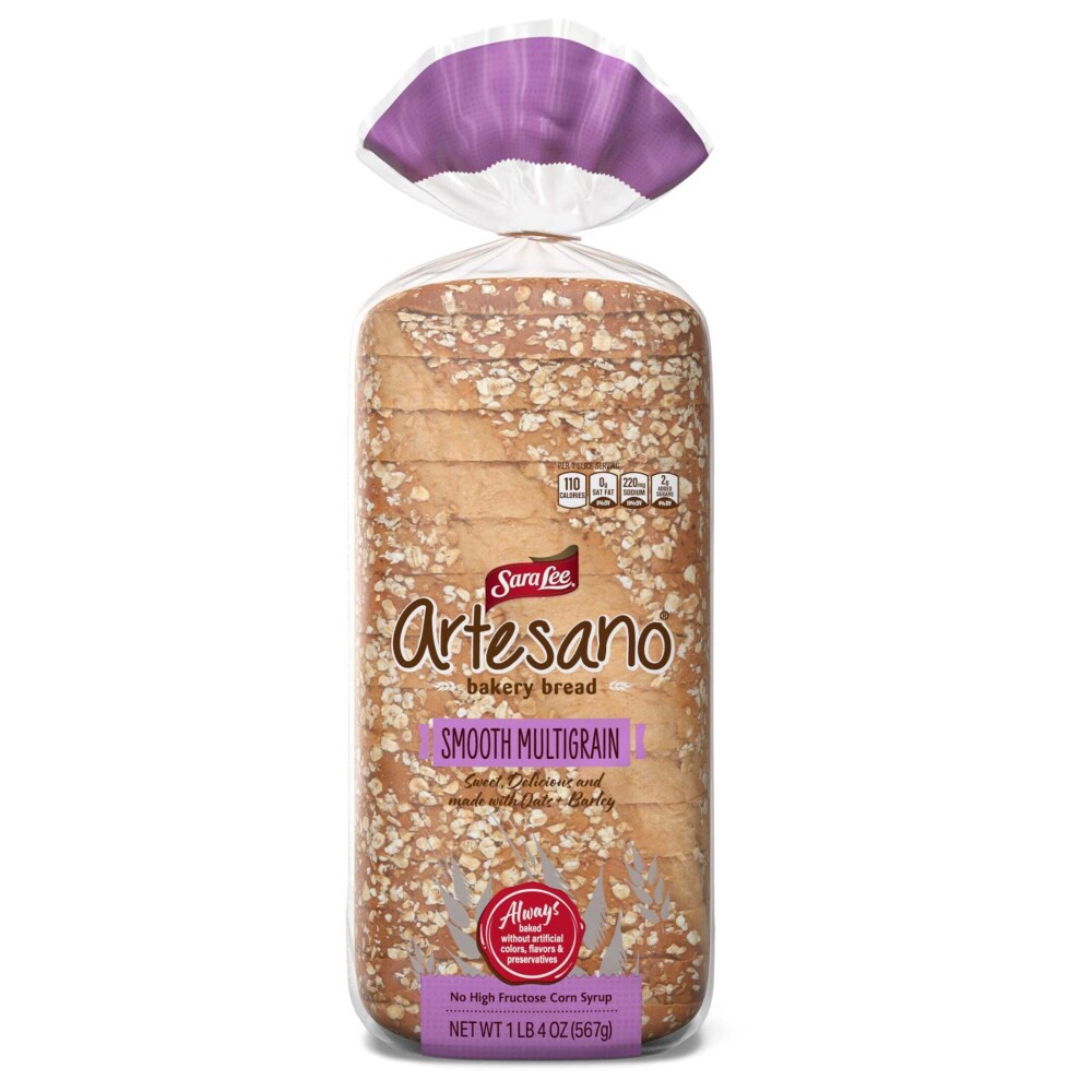slide 5 of 6, Sara Lee Artesano Bakery Bread Smooth Multigrain Loaf Bread, 20 oz, 20 oz