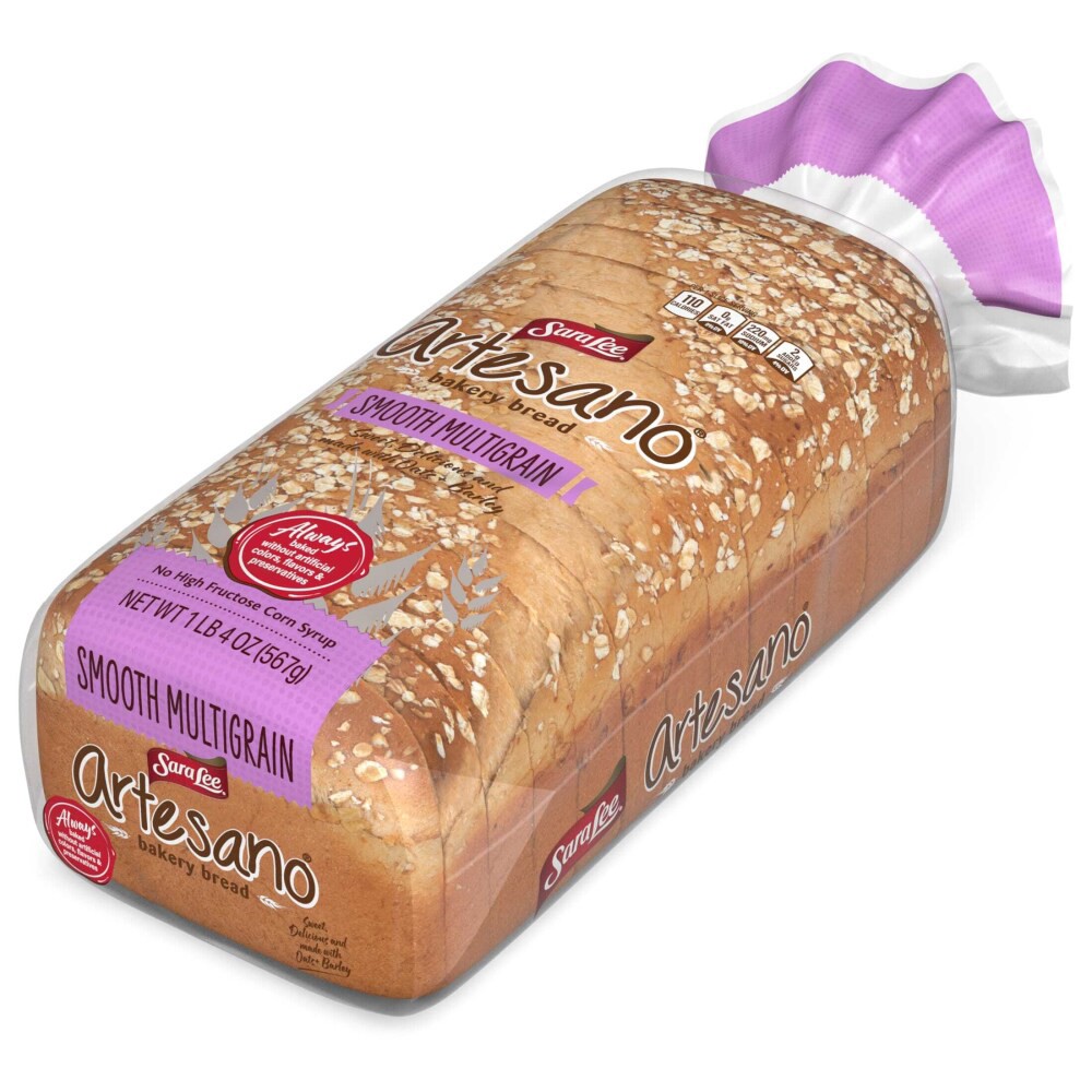 slide 3 of 6, Sara Lee Artesano Bakery Bread Smooth Multigrain Loaf Bread, 20 oz, 20 oz
