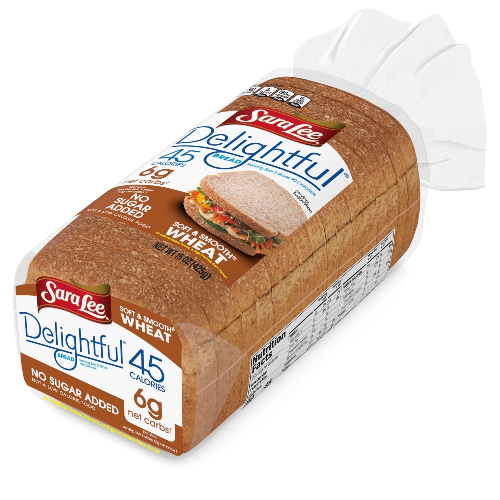 slide 3 of 5, Sara Lee Delightful Soft & Smooth Wheat Bread, 15 oz, 15 oz