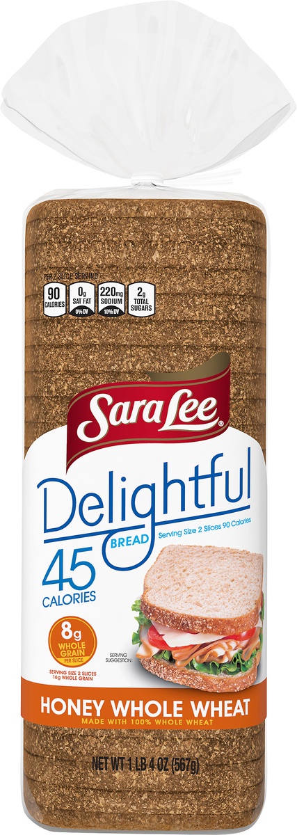 Sara Lee Honey Wheat Sandwich Bread, 20 Oz Loaf of Honey Wheat