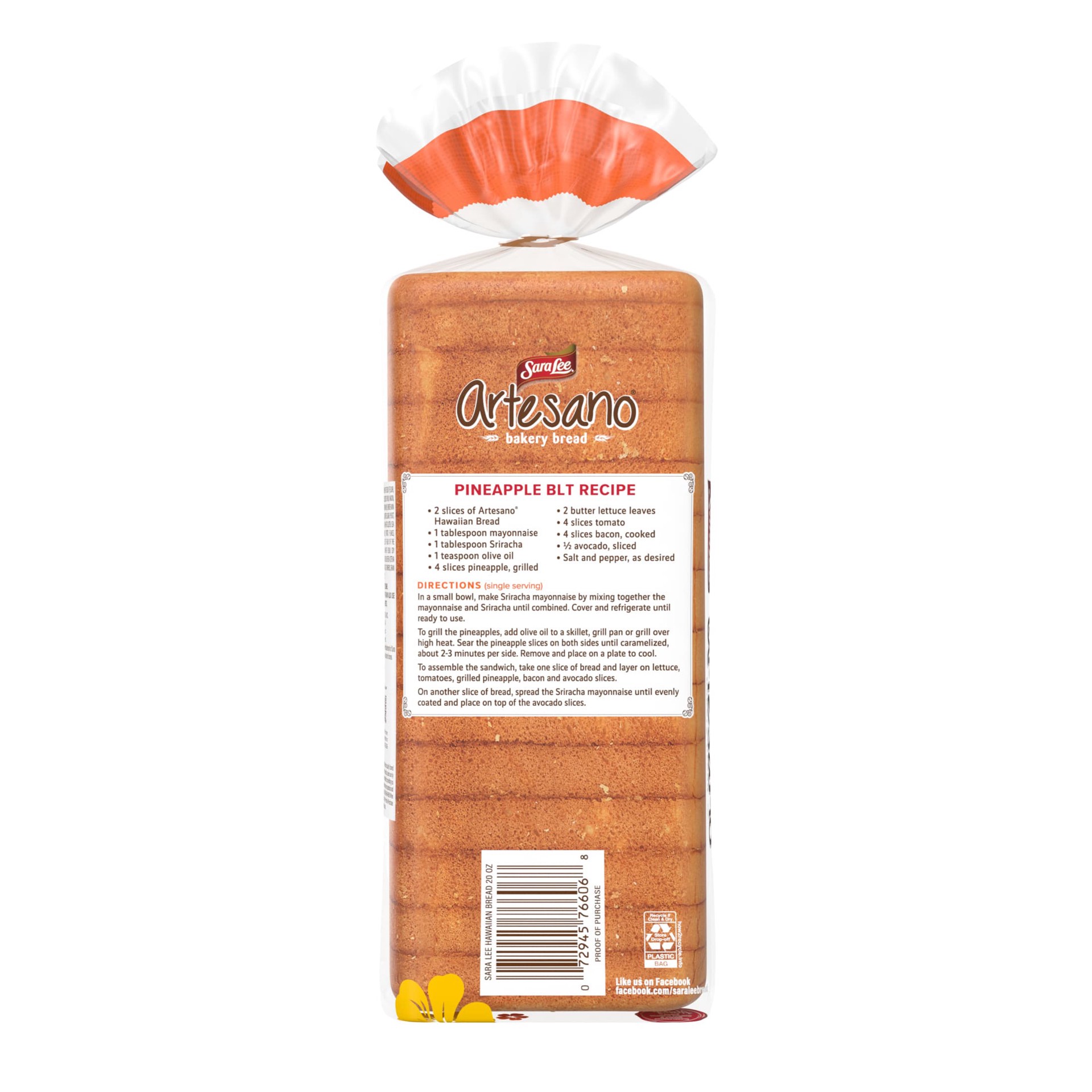 slide 2 of 5, Sara Lee Artesano Hawaiian Pre-sliced Bread, 20 oz, 20 oz