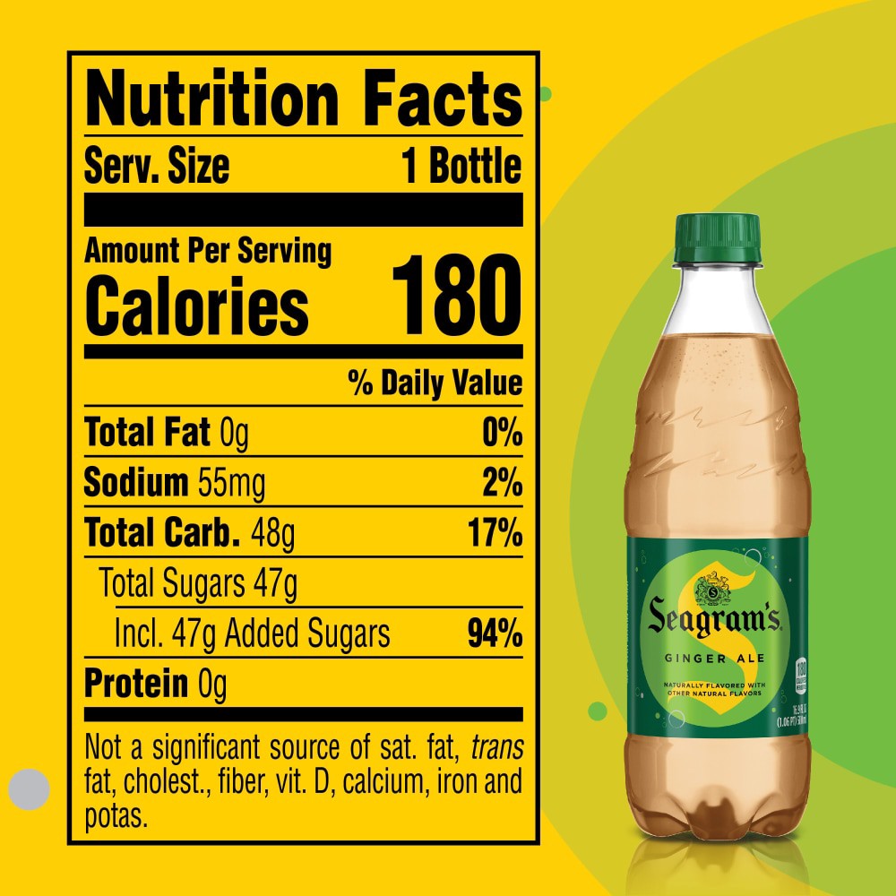 slide 3 of 5, Seagram's Seagrams Ginger Ale Bottles, 16.9 fl oz, 6 Pack, 6 ct; 16.9 fl oz