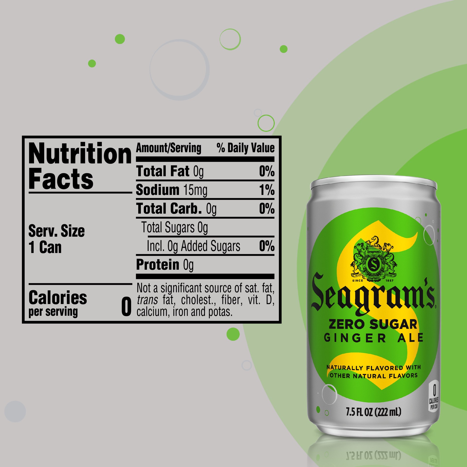 slide 4 of 5, Seagram's Zero Sugar Ginger Ale Cans, 7.5 fl oz, 6 Pack, 6 ct; 7.5 oz