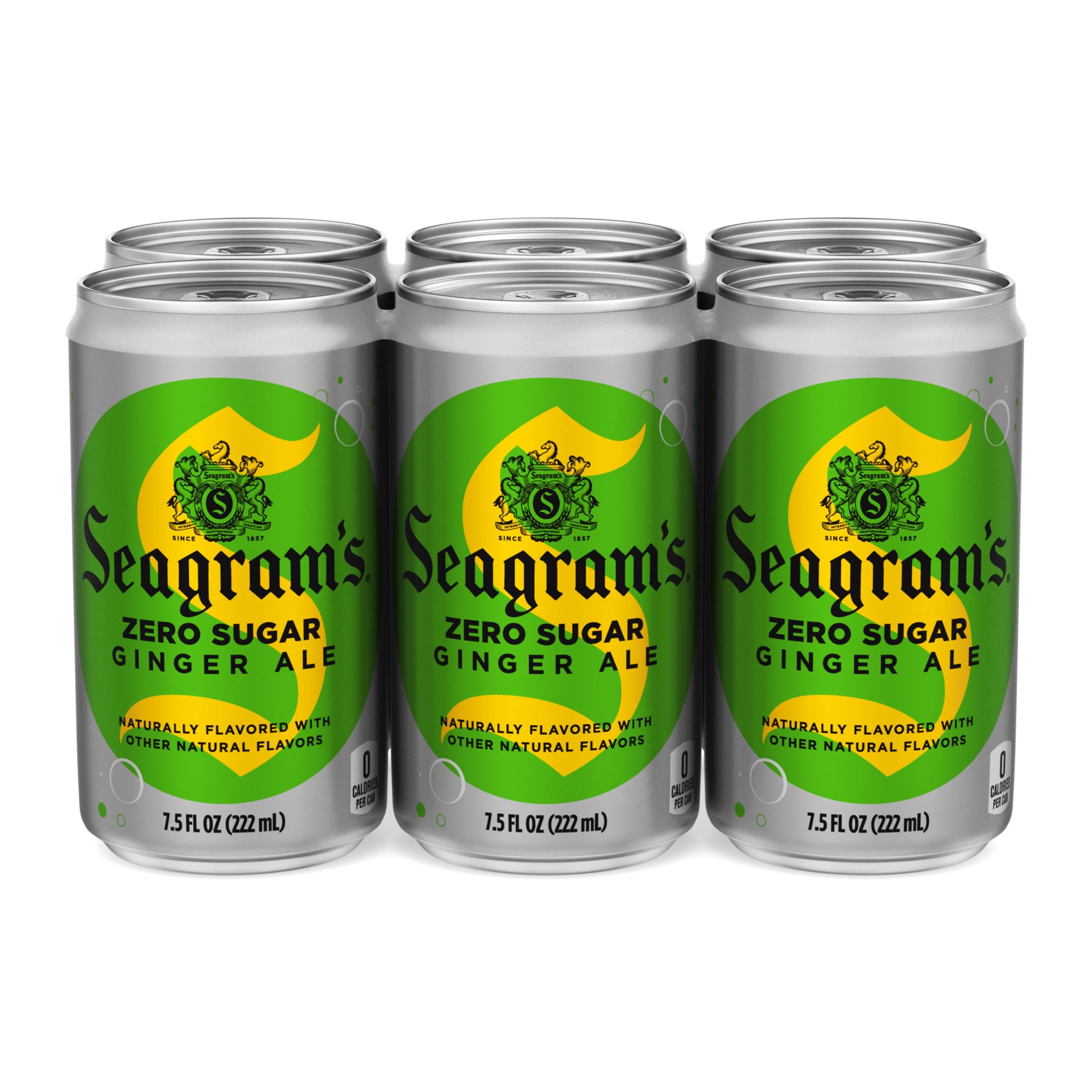 slide 2 of 5, Seagram's Zero Sugar Ginger Ale Cans, 7.5 fl oz, 6 Pack, 6 ct; 7.5 oz