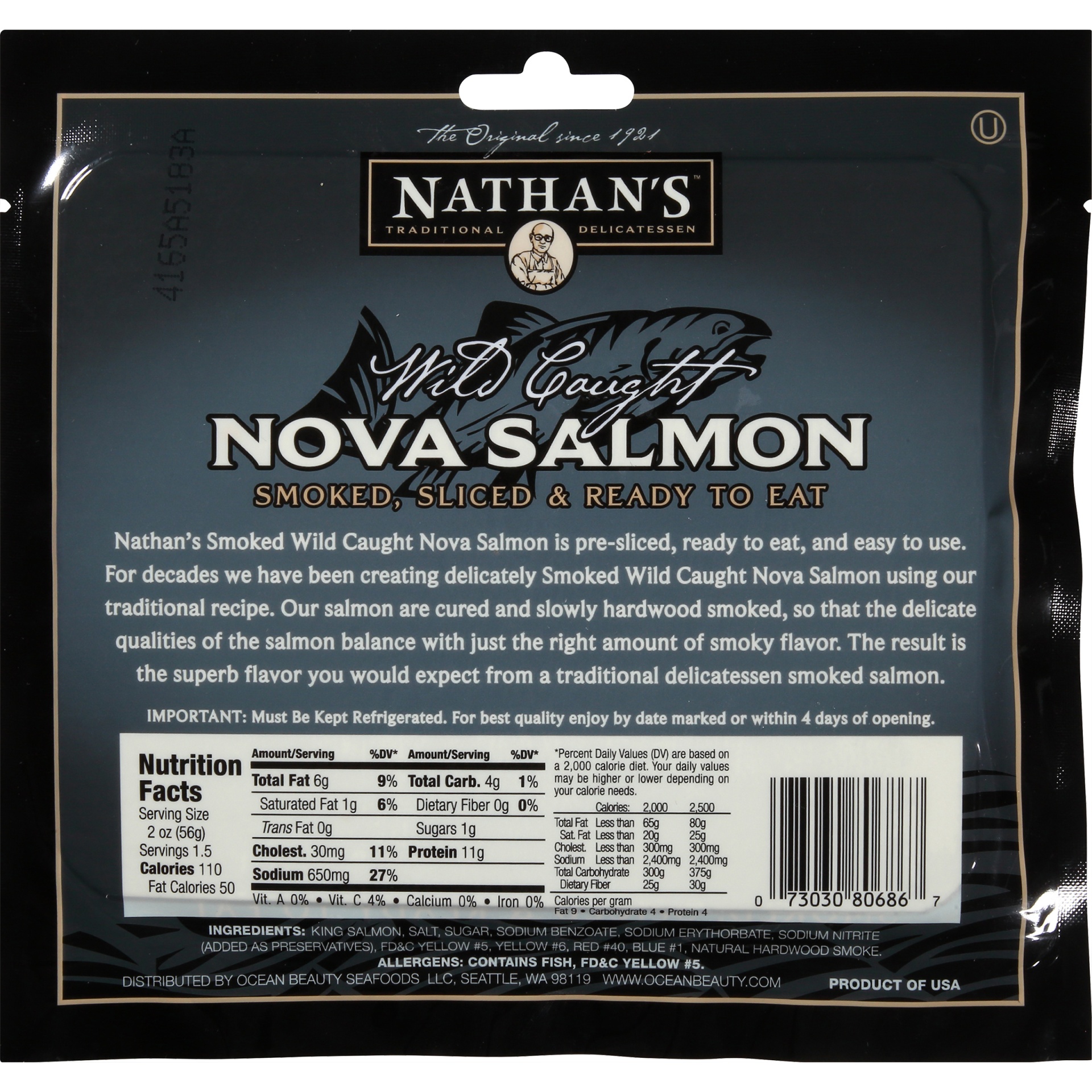slide 4 of 6, Nathan's Famous Salmon 3 oz, 3 oz