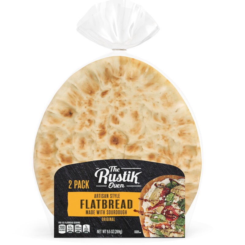 slide 2 of 5, The Rustik Oven Artisan Style Original Plain Flatbread, 2 count, 9.5 oz, 2 ct