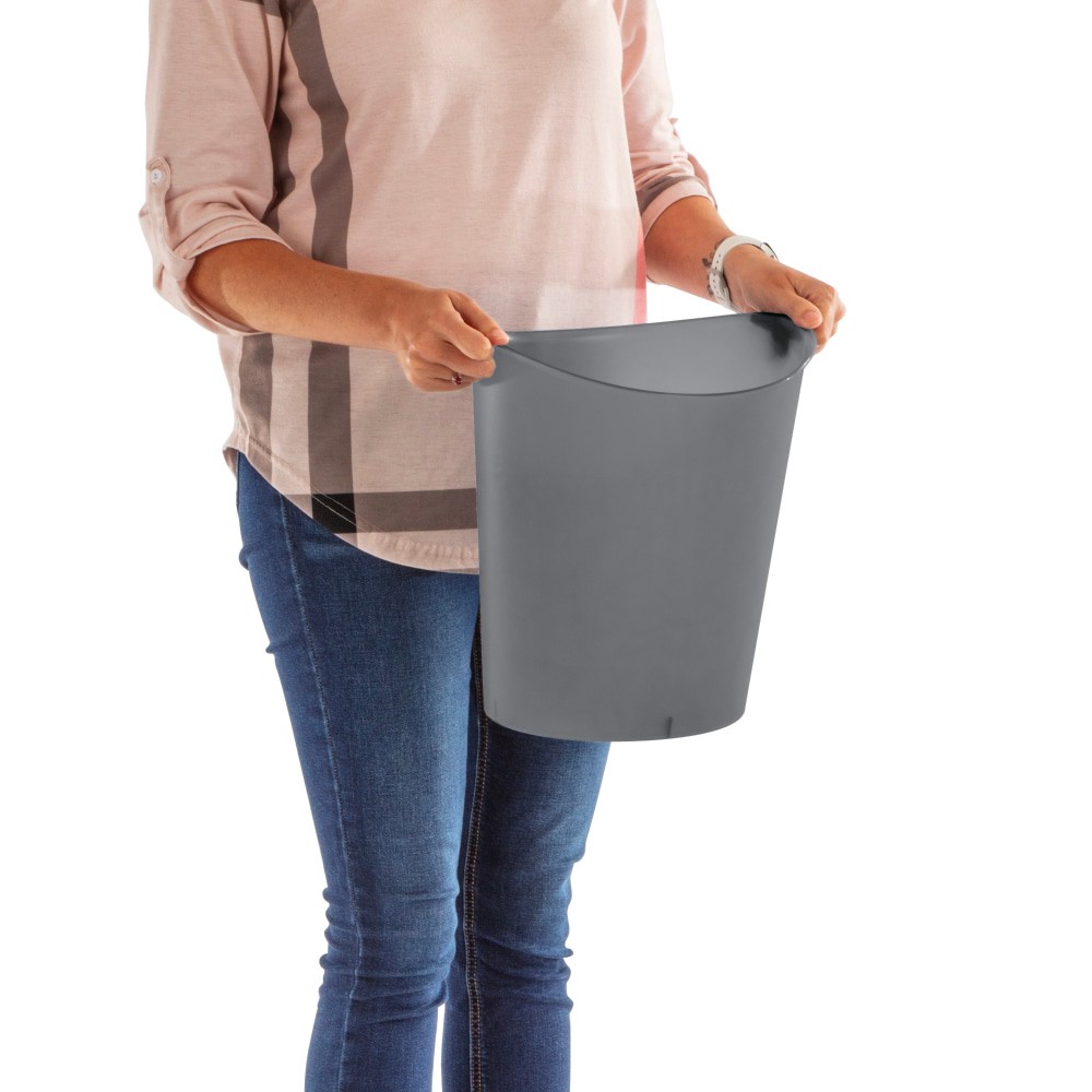 slide 5 of 6, Sterilite Oval Wastebasket - Gray, 3 gal