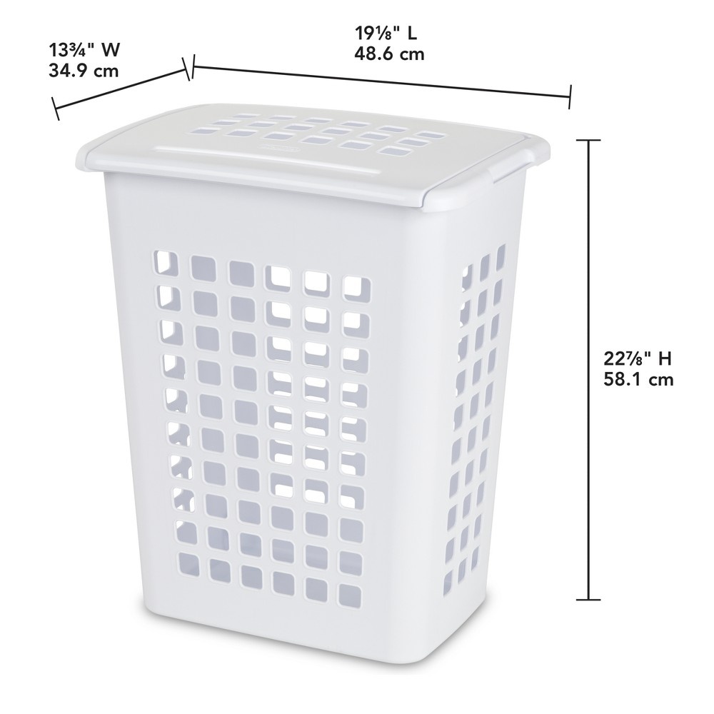 slide 2 of 4, Sterilite Rectangular Laundry Hamper- White, 1 ct