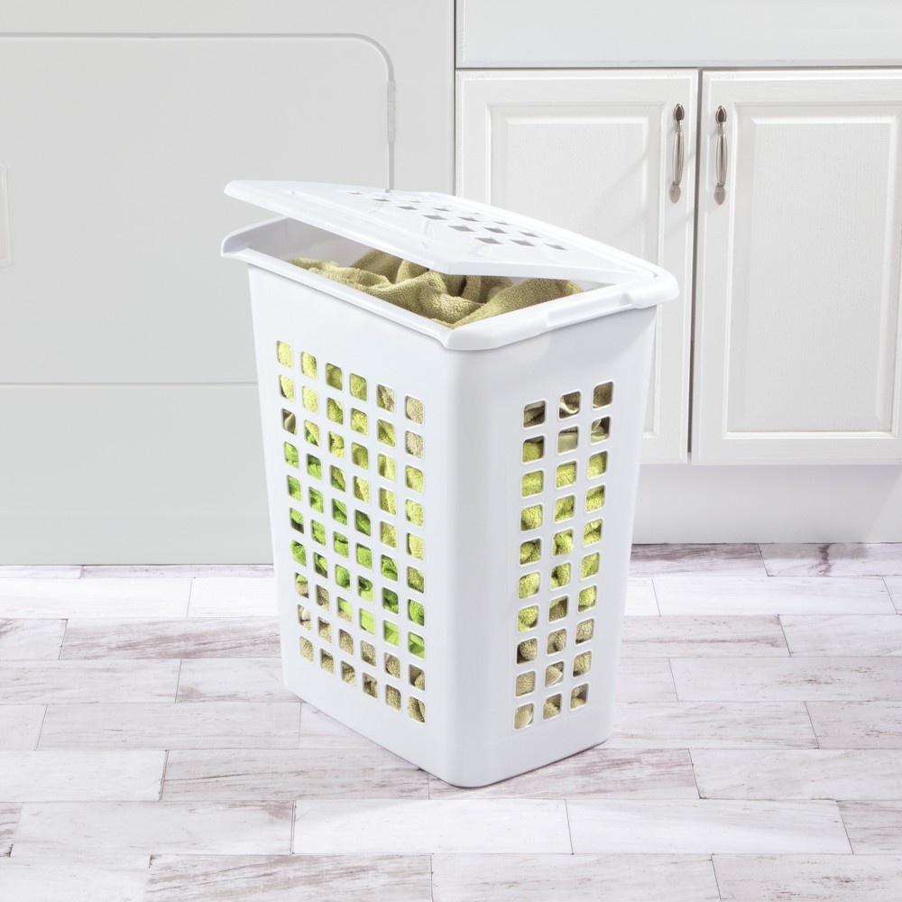 slide 4 of 4, Sterilite Rectangular Laundry Hamper- White, 1 ct