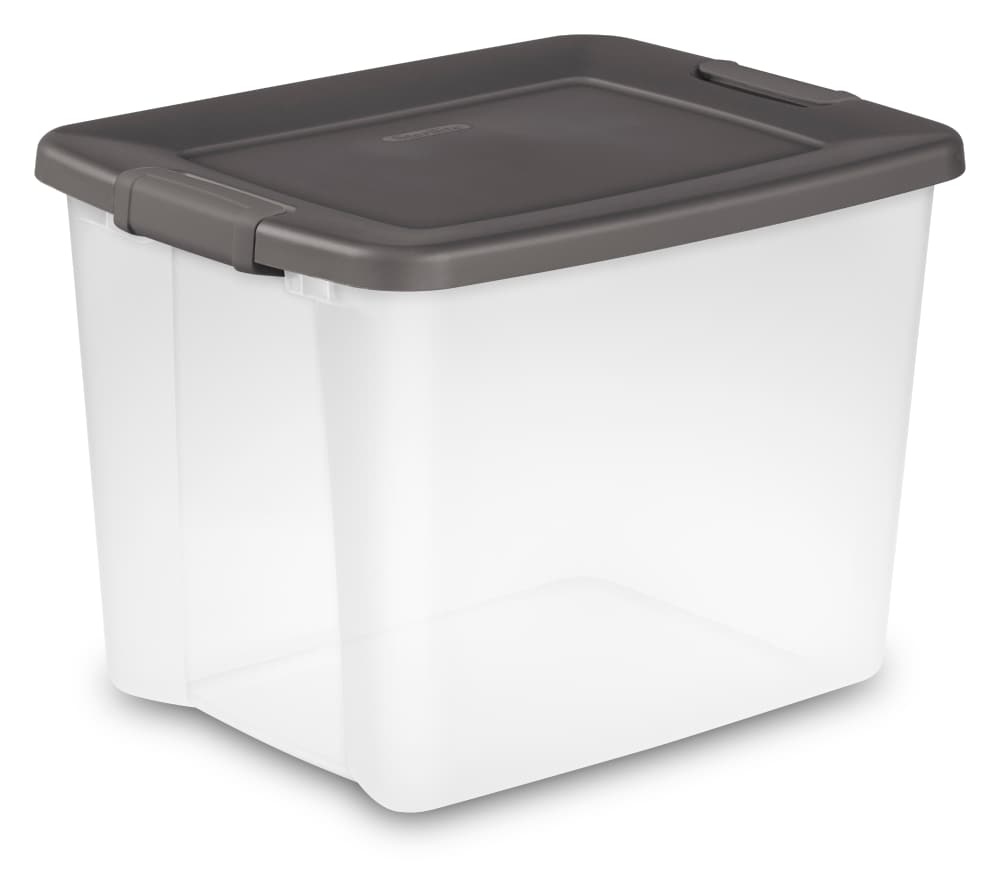 slide 1 of 1, Sterilite Shelftotes Storage Tote With Lid - Clear, 50 qt