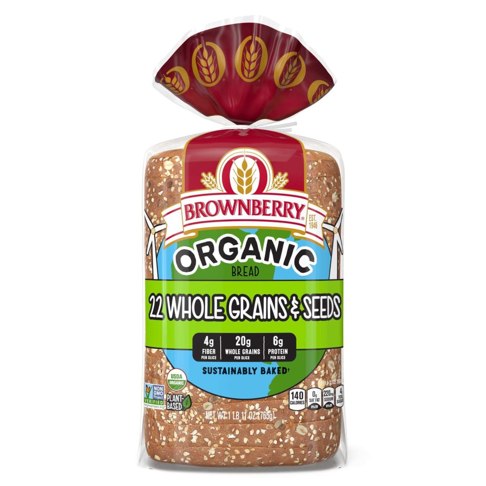 slide 2 of 5, BROWNBERRY Organic 22 Grains & Seeds Bread, 27.0 oz