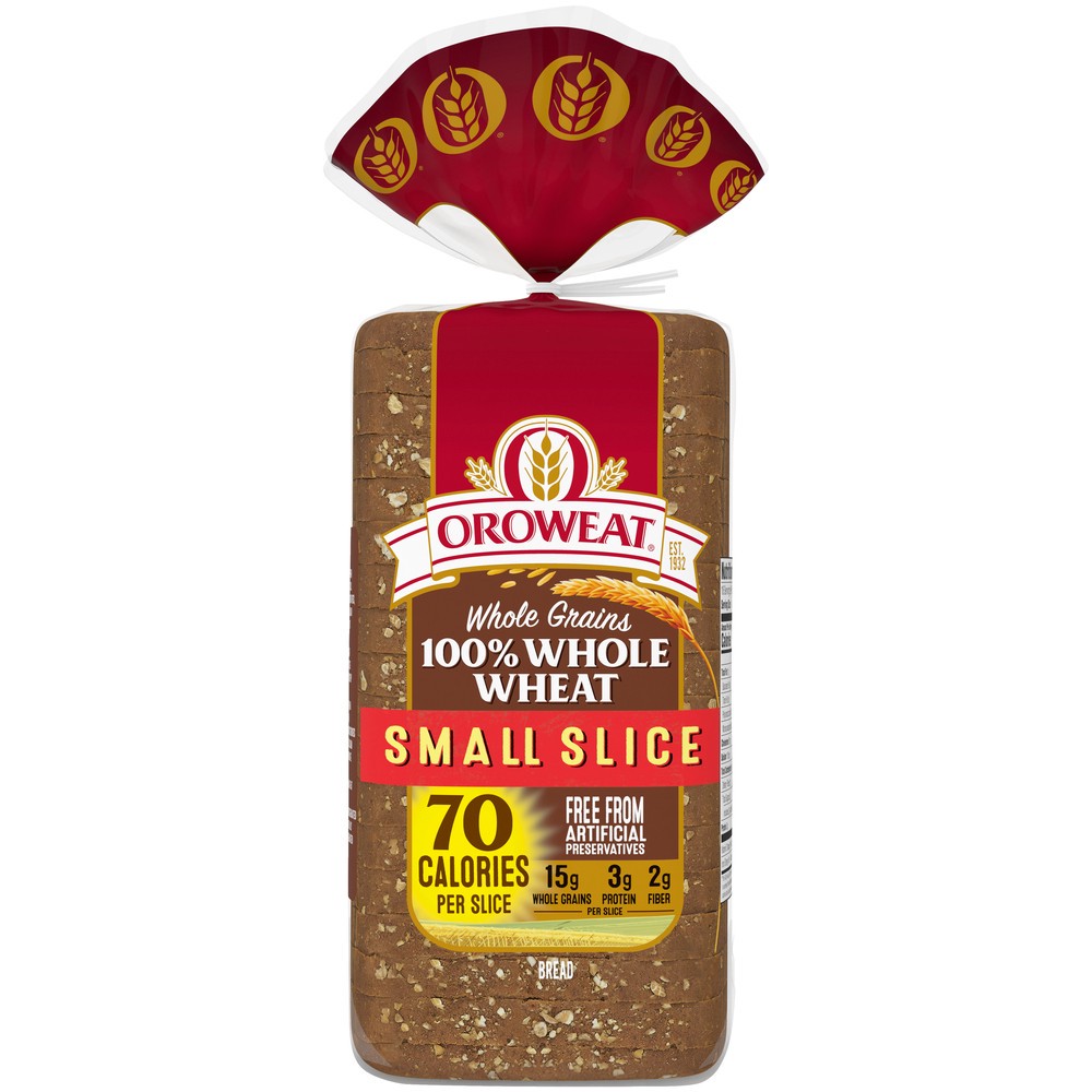 slide 1 of 1, Oroweat Small Slice Whole Wheat Bread, 18 oz, 18 oz