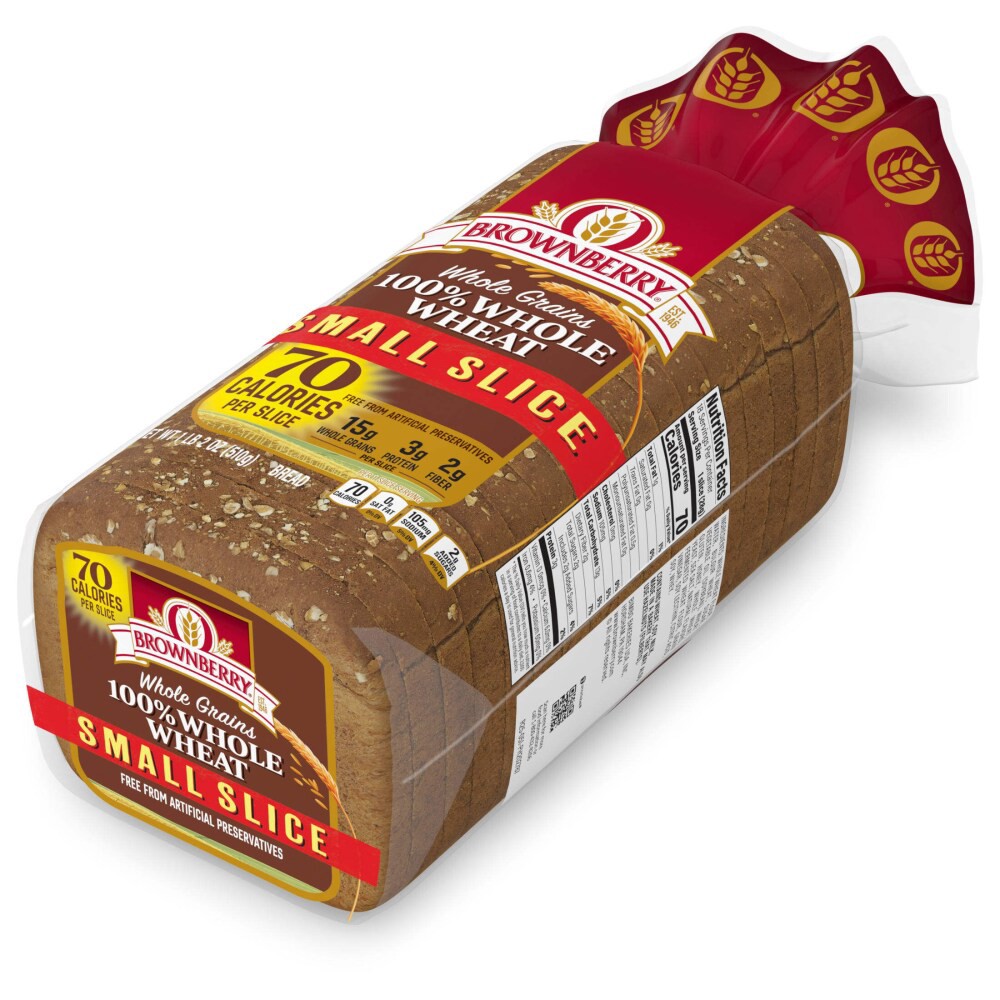 slide 5 of 5, Brownberry Bread 100% Whole Wheat Small Slice, 18 oz