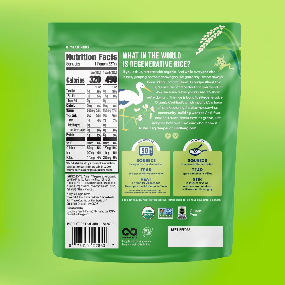 slide 3 of 6, Lundberg Family Farms Organic Cilantro Lime Rice 8 oz, 8 oz