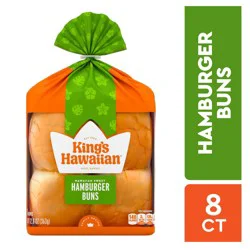 King's Hawaiian Original Hawaiian Sweet Hamburger Buns, 8 Ct, 12.8 oz