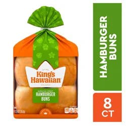 King's Hawaiian Original Hawaiian Sweet Hamburger Buns, 8 Ct, 12.8 oz