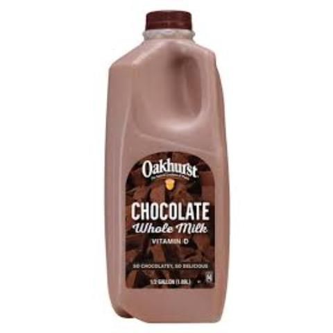slide 1 of 1, Oakhurst Chocolate Whole Milk Hg, 64 oz