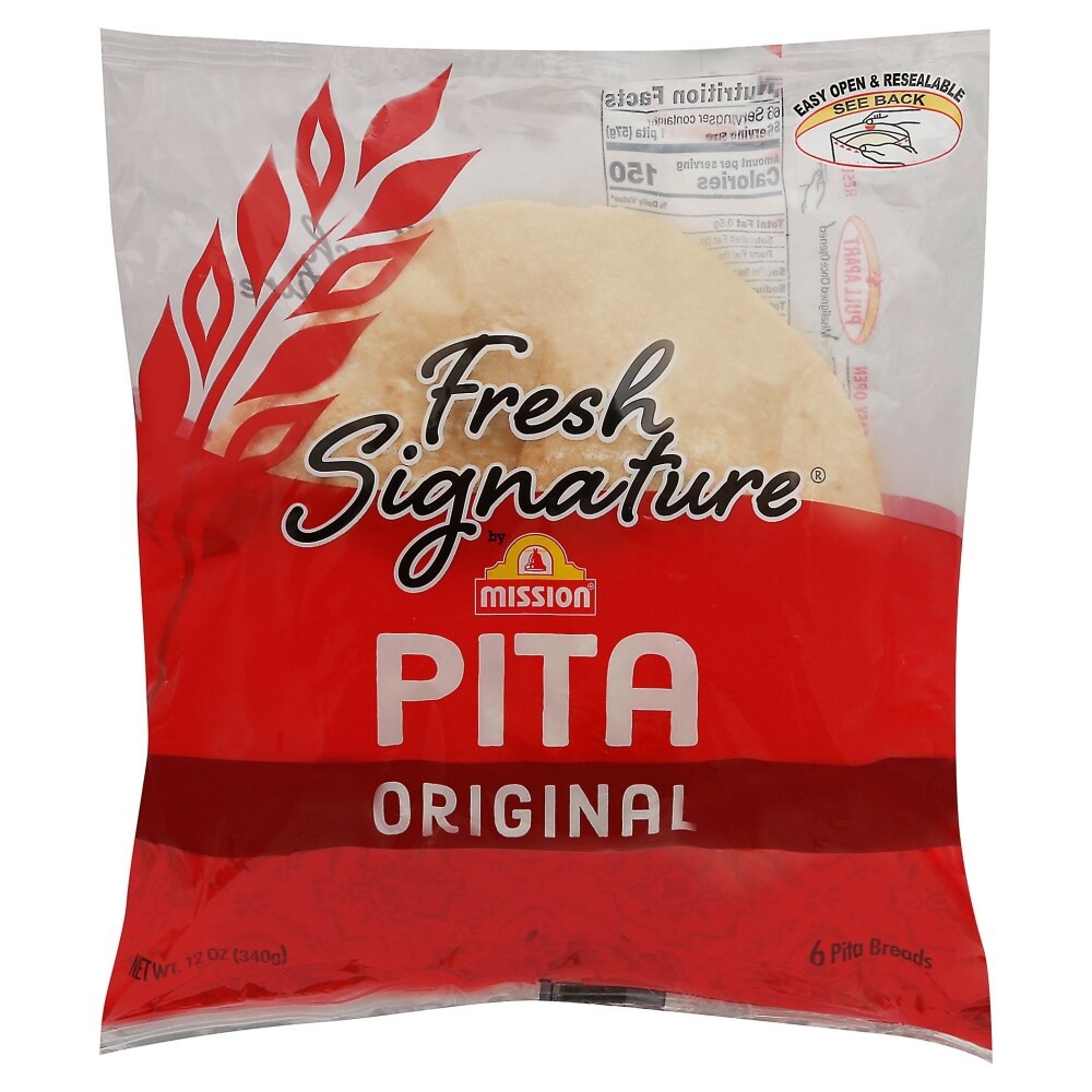 slide 2 of 2, Mission Fresh Signature Pita Orig., 6 ct
