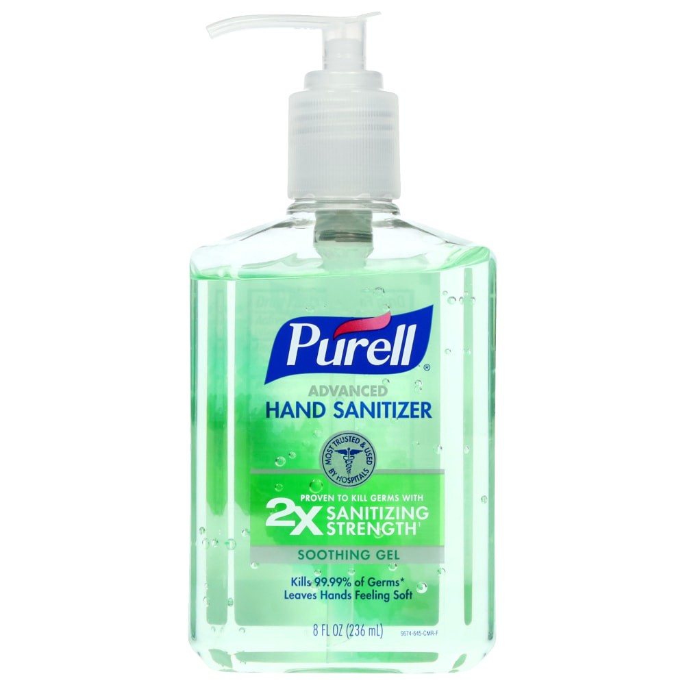 slide 3 of 3, PURELL Advanced Hand Sanitizer Soothing Gel, 8 fl oz Table Top Pump Bottle, 8 fl oz