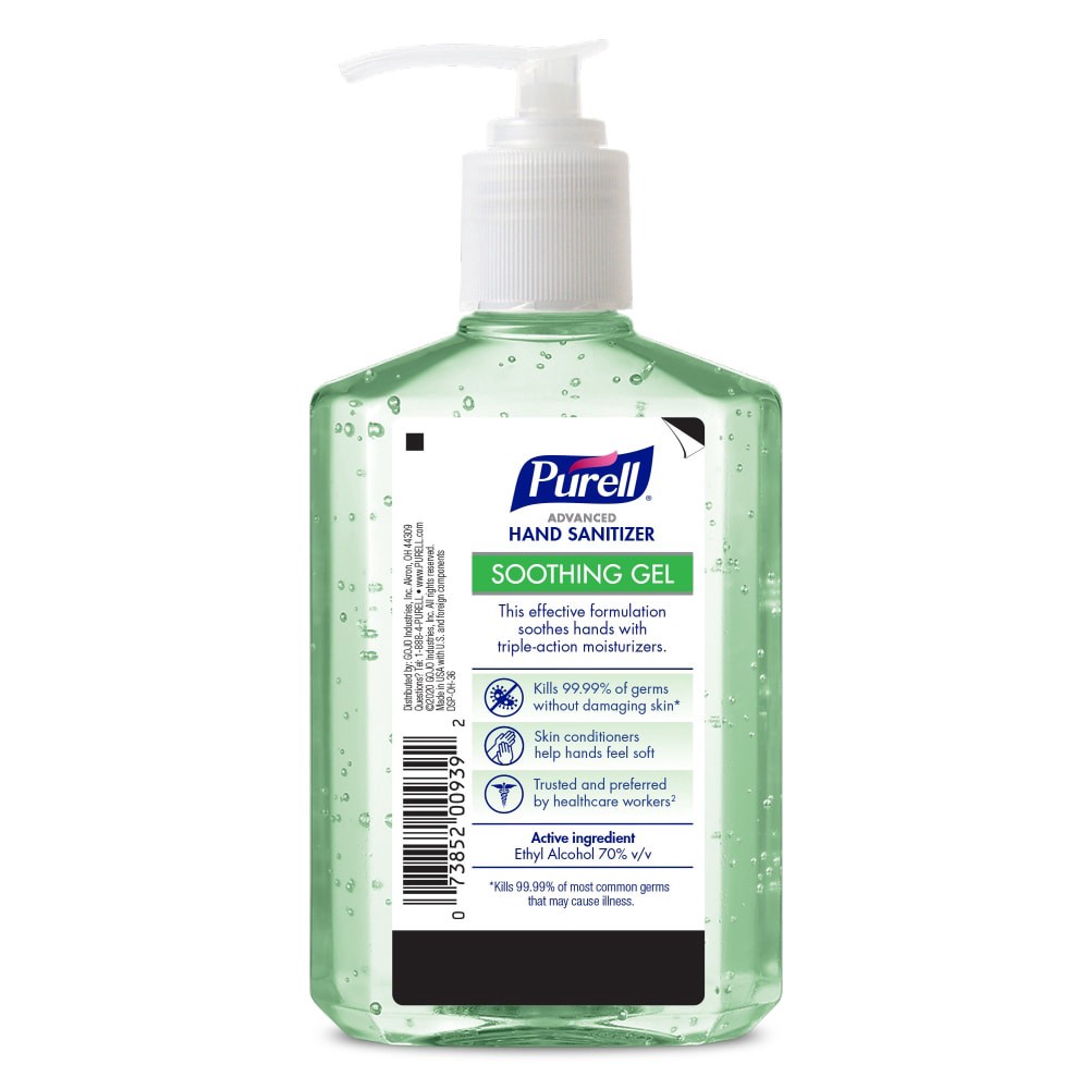 slide 2 of 3, PURELL Advanced Hand Sanitizer Soothing Gel, 8 fl oz Table Top Pump Bottle, 8 fl oz