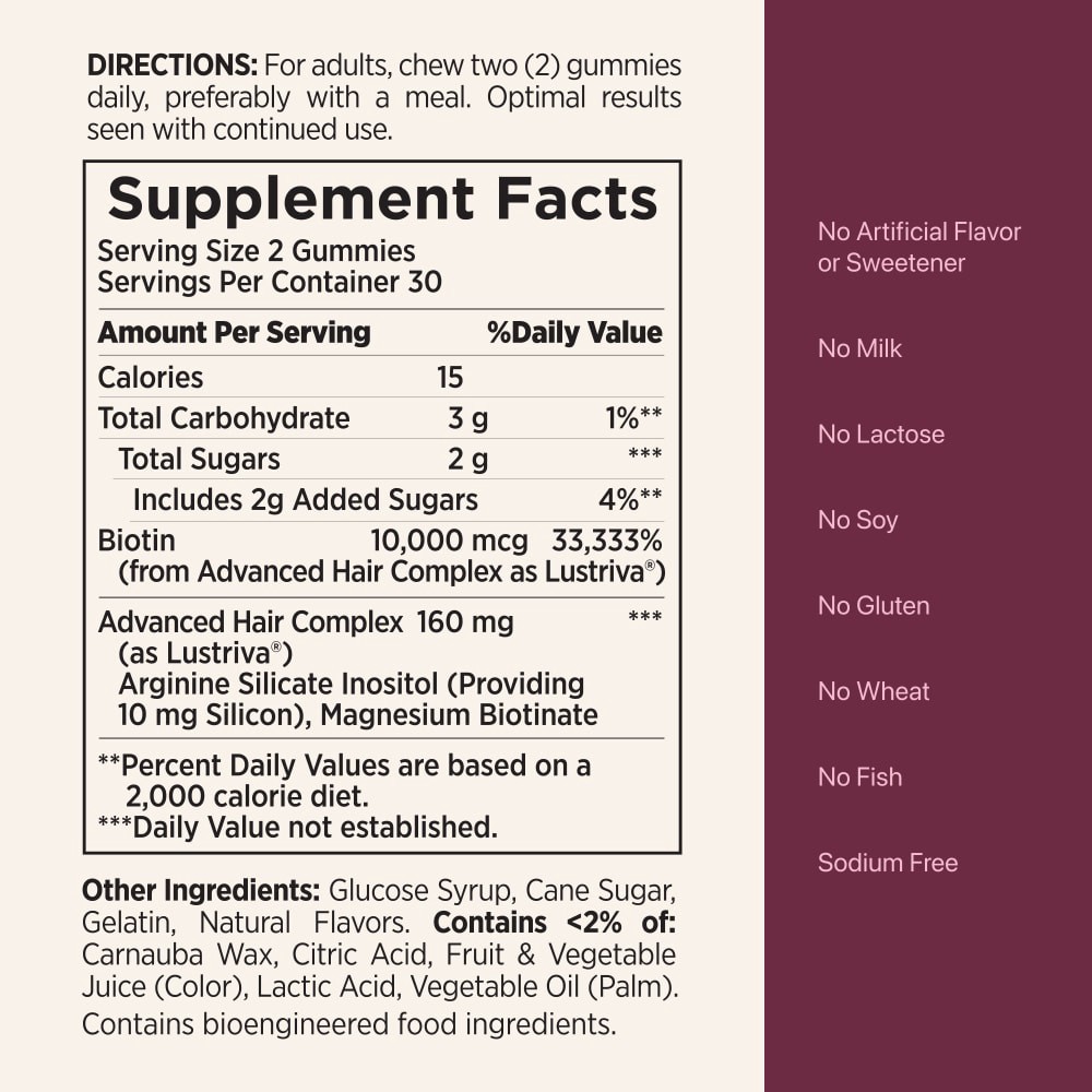 slide 3 of 6, Nature's Bounty Optimal Solutions Hair Growth Gummies, 60 Ct, 60 ct