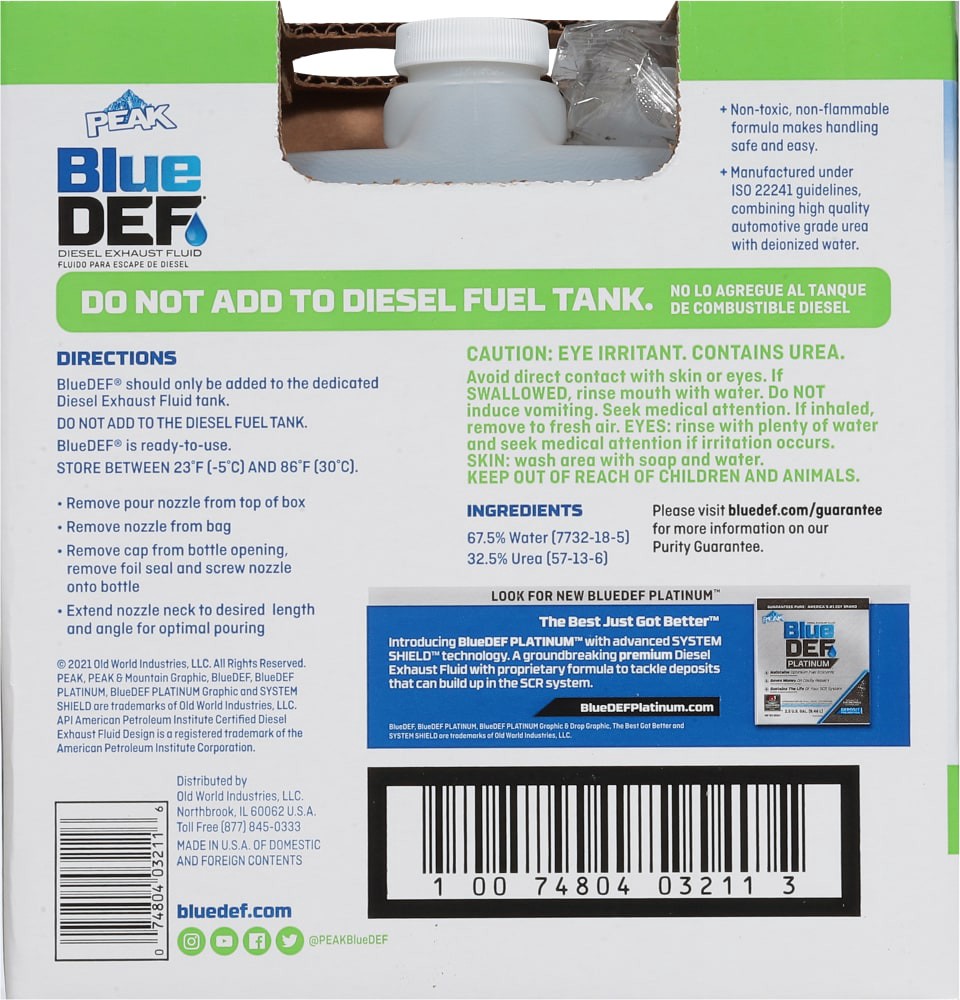 slide 2 of 2, Peak BlueDEF Diesel Exhaust Fluid 2.5 gal, 2.5 gal