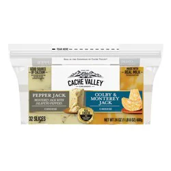Cache Valley® Pepper Jack & Colby Sliced Cheese, 32 Slices / 24 oz