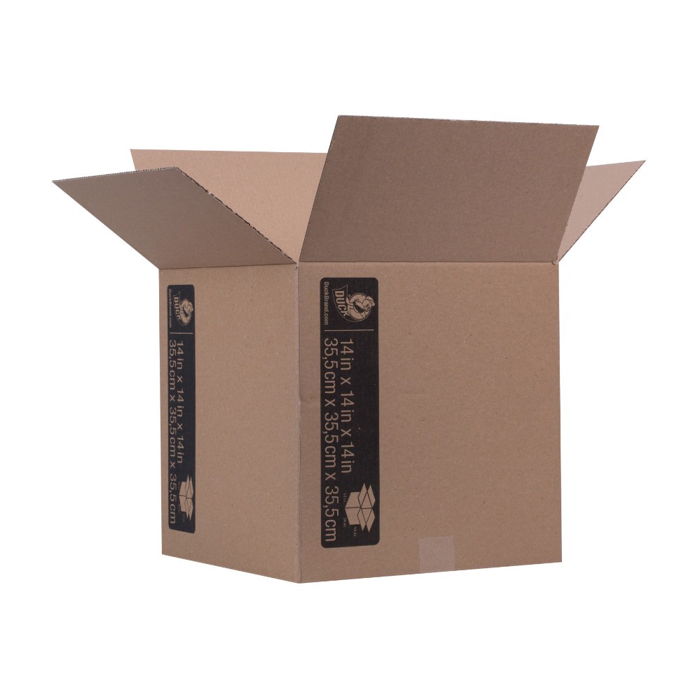 slide 3 of 3, Duck Brand Packing and Storage Box, 14 in x 14 in x 14 in