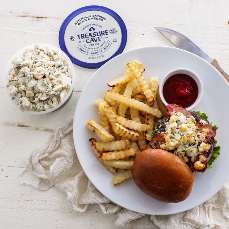 slide 5 of 5, Treasure Cave Naturally Smoked Blue Cheese Crumbles, 4 oz, 4 oz