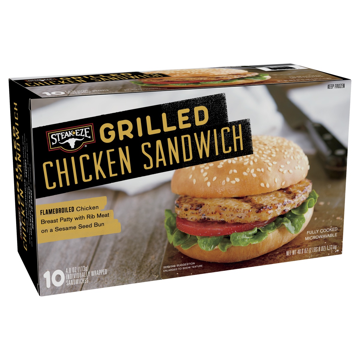 slide 4 of 8, AdvancePierre Steak Eze Grilled Chicken Sandwich, 40 oz