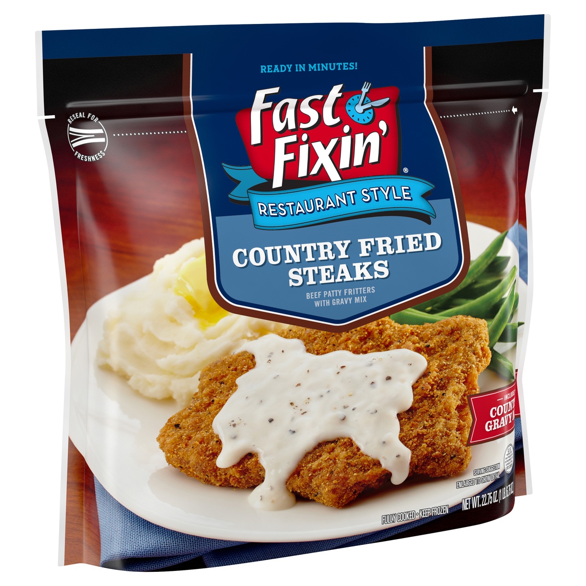 slide 2 of 6, FAST FIXIN RESTAURANT STYLE Fast Fixin' Restaurant Style Country Fried Steaks with Gravy Mix, 22.75 oz, 644.95 g