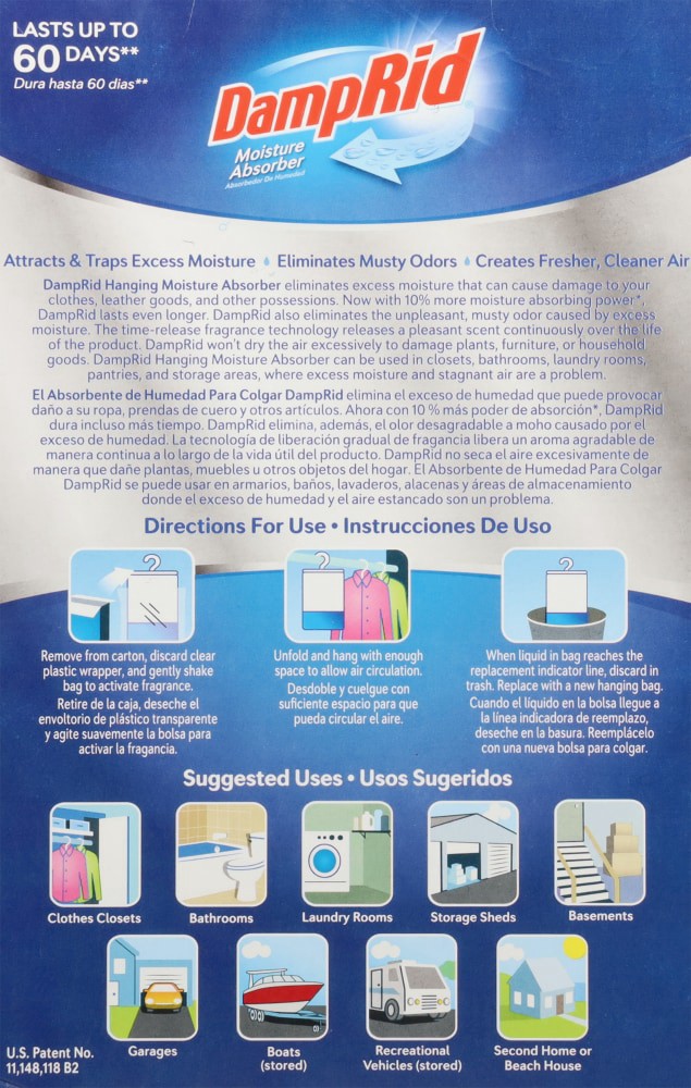 slide 6 of 6, DampRid Hanging Bag Lavender Vanilla Moisture Absorber 3 - 15.4 oz Bags, 3 ct; 15.4 oz