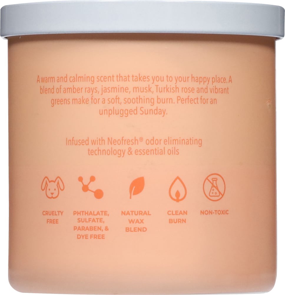 slide 2 of 6, Pure Soft Amber + Geranium Flower Candle 1 ea, 1 ct