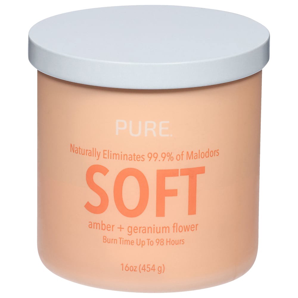 slide 3 of 6, Pure Soft Amber + Geranium Flower Candle 1 ea, 1 ct
