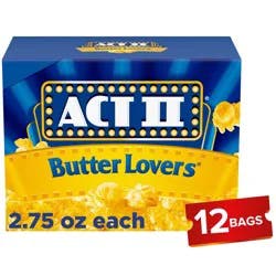 ACT II Butter Lovers Microwave Butter Lovers Popcorn - 12 ct