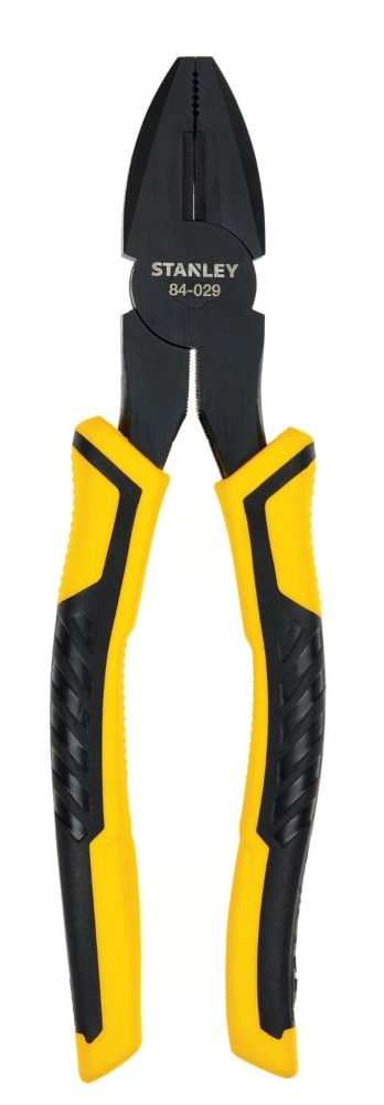 slide 1 of 1, STANLEY Lineman Pliers - Yellow/Black, 8 in