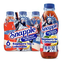 Snapple Raspberry Tea & Lemonade Two Hundred Fif-TEA Party Limited Edition Bottles, 6 pk / 16 fl oz