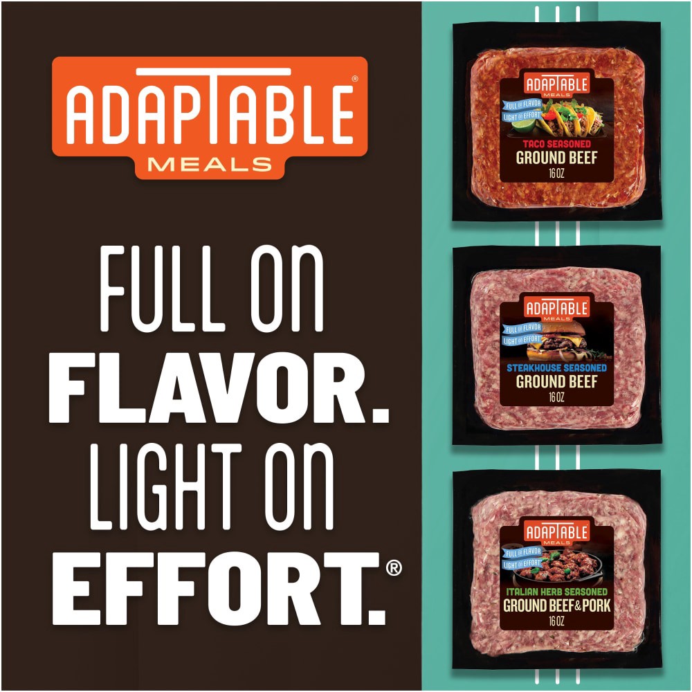 slide 4 of 4, AdapTable® Steakhouse Seasoned Ground Beef, 16 oz