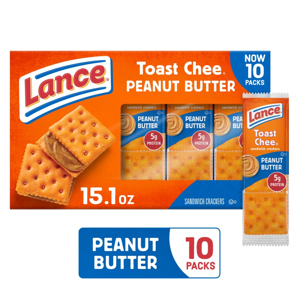 slide 3 of 6, Lance ToastChee Peanut Butter Sandwich Crackers, 15.100 oz