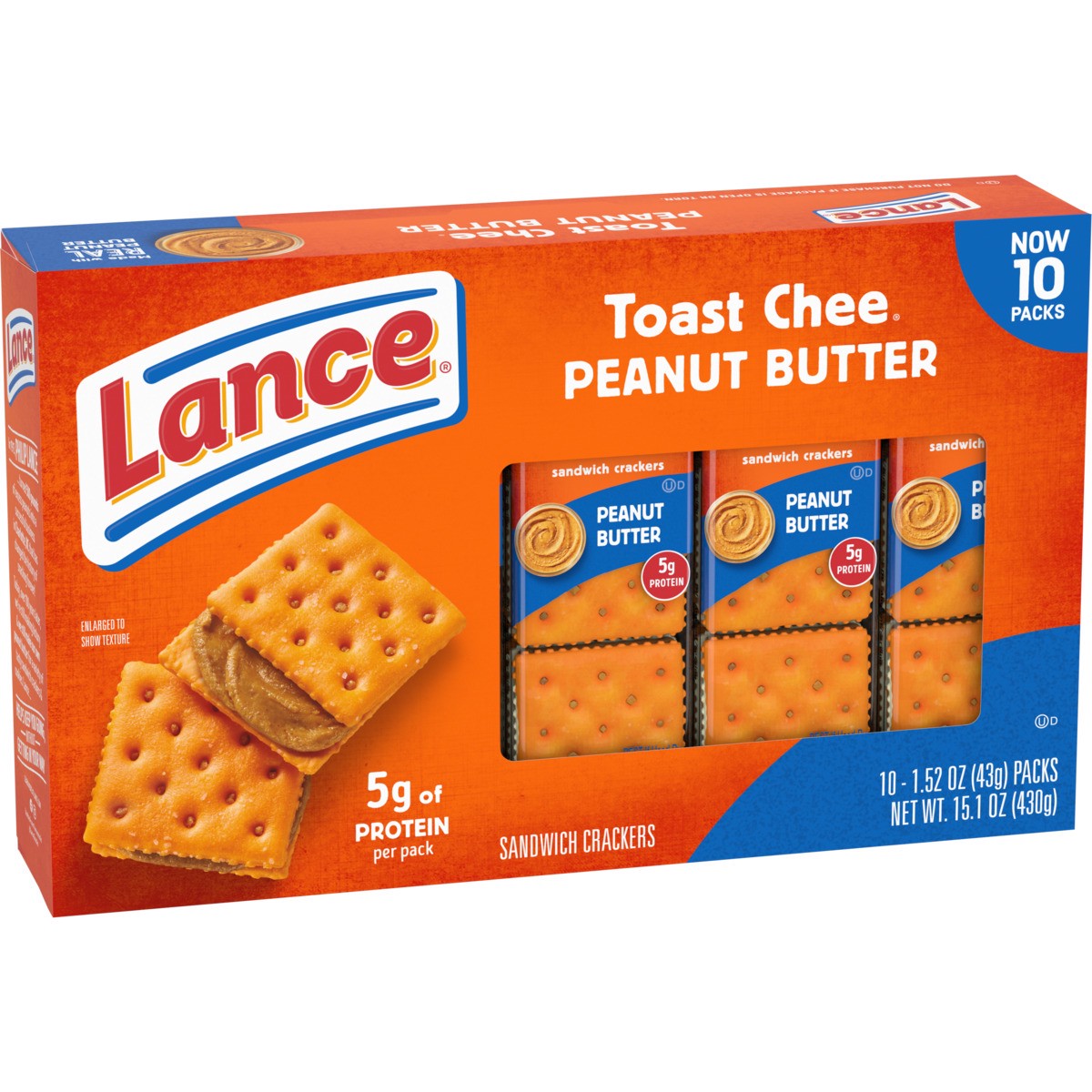 slide 9 of 13, Lance ToastChee Peanut Butter Sandwich Crackers, 15.100 oz