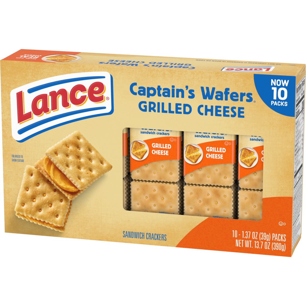 slide 2 of 12, Lance Captain's Grilled Cheese Sandwich Crackers, 13.700 oz