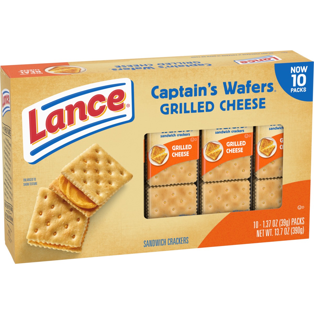 slide 8 of 12, Lance Captain's Grilled Cheese Sandwich Crackers, 13.700 oz