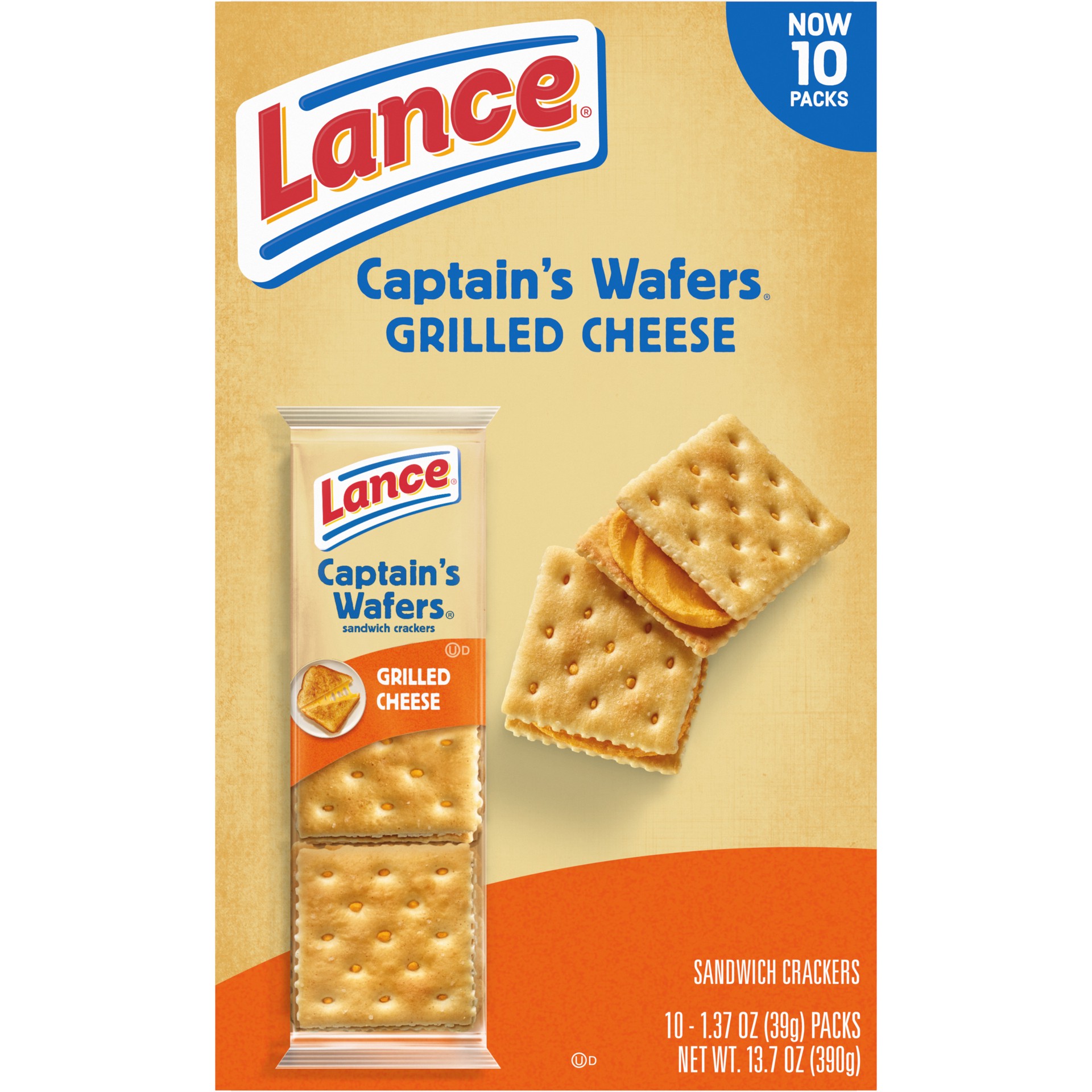 slide 4 of 5, Lance Captain's Grilled Cheese Sandwich Crackers, 13.700 oz