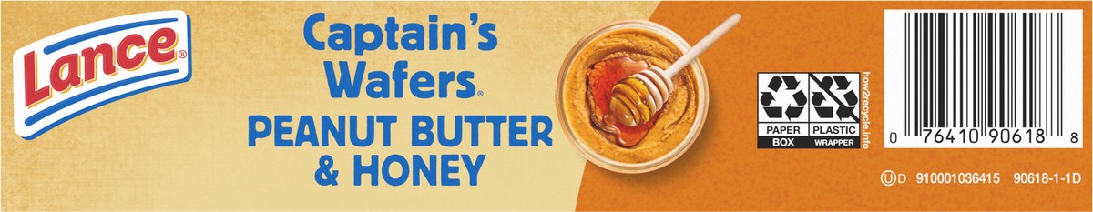 slide 7 of 13, Lance Captain's Wafers Peanut Butter and Honey Sandwich Crackers, 13.700 oz