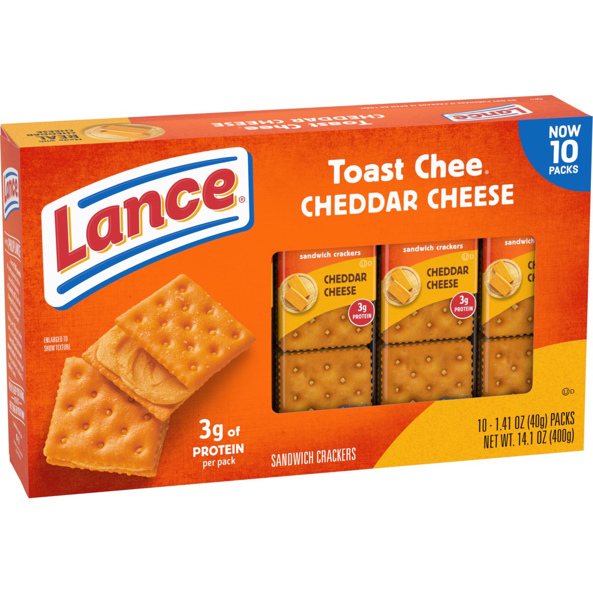 slide 6 of 12, Lance ToastChee Cheddar Sandwich Crackers, 14.100 oz