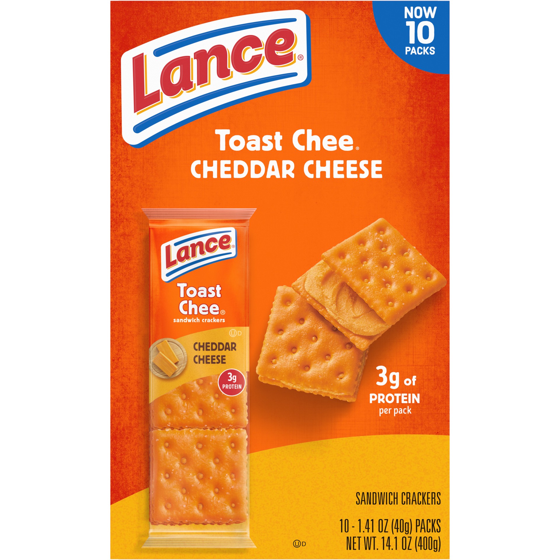 slide 5 of 5, Lance ToastChee Cheddar Sandwich Crackers, 14.100 oz