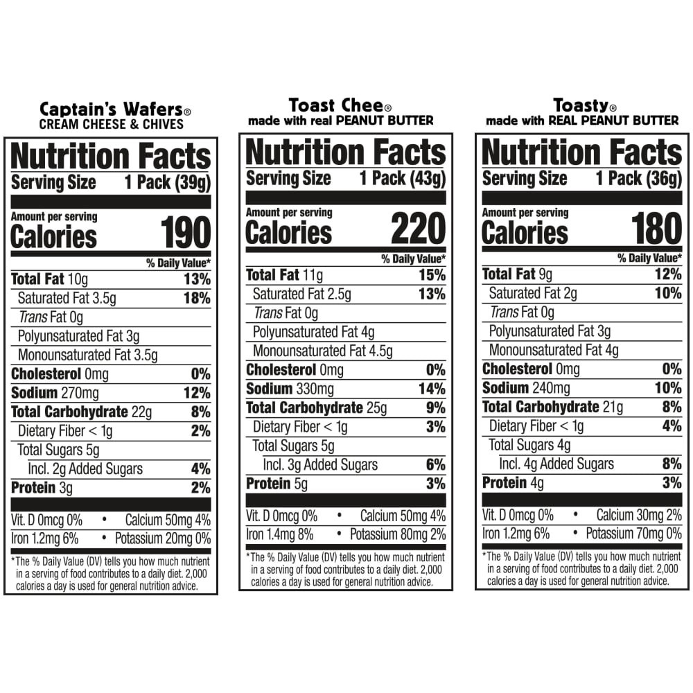 slide 5 of 6, Lance Sandwich Crackers, Variety Pack, 3 Flavors, 10 Individually Wrapped Packs, 6 Sandwiches Each, 13.900 oz