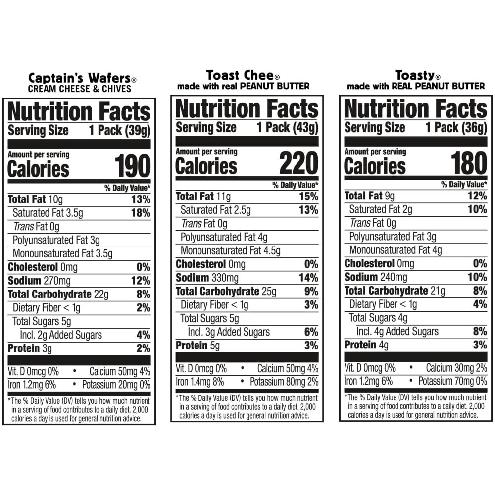 slide 5 of 5, Lance Sandwich Crackers, Variety Pack, 3 Flavors, 10 Individually Wrapped Packs, 6 Sandwiches Each, 13.900 oz